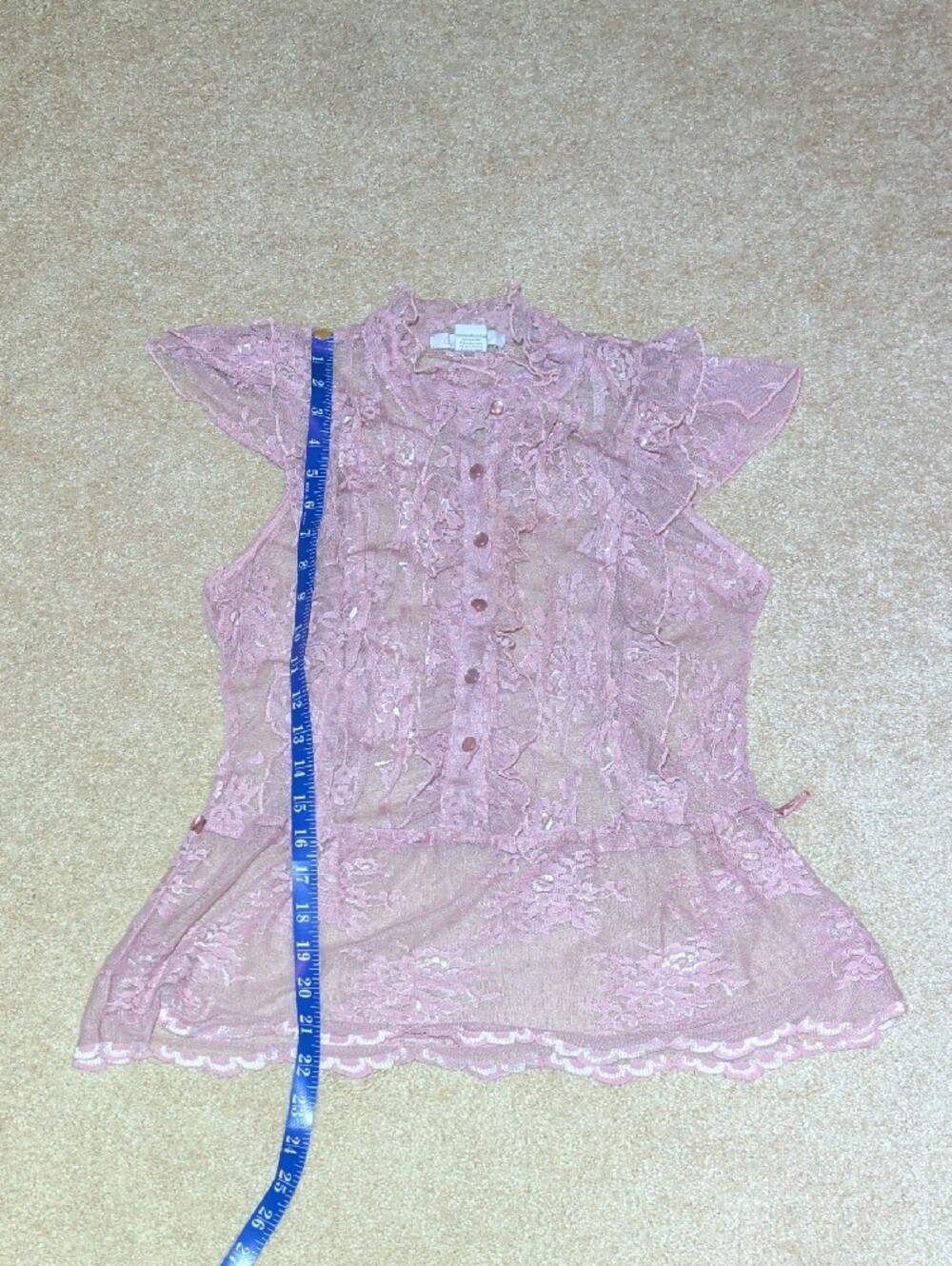 Delicate Pink Lace Ruffle Sleep Top - Picture 9 of 9